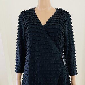 FRANK LYMAN DESIGN Lined Ladies Size 14 Ruffle Layered Stretch Tunic Lagenlook